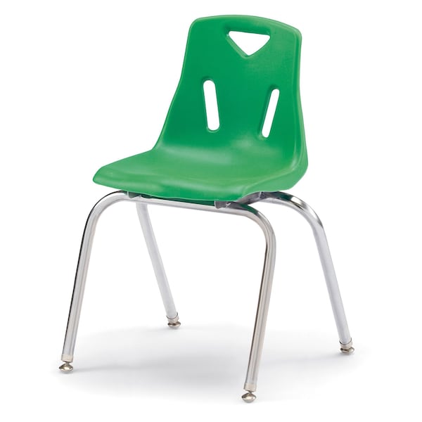 Jonti-Craft Berries Stacking Chairs with Chrome-Plated Legs, 18 in. Ht, Set of 6, Green 8148JC6119 - main